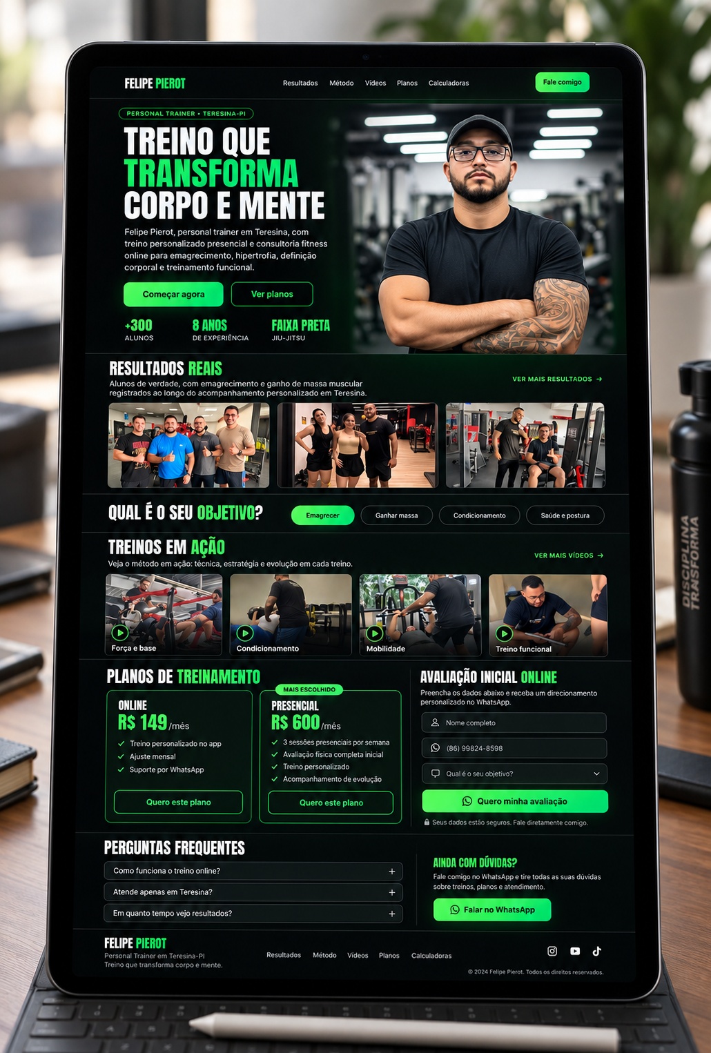 Projeto Felipe Pierot, Landing page • Personal trainer — imagem 1